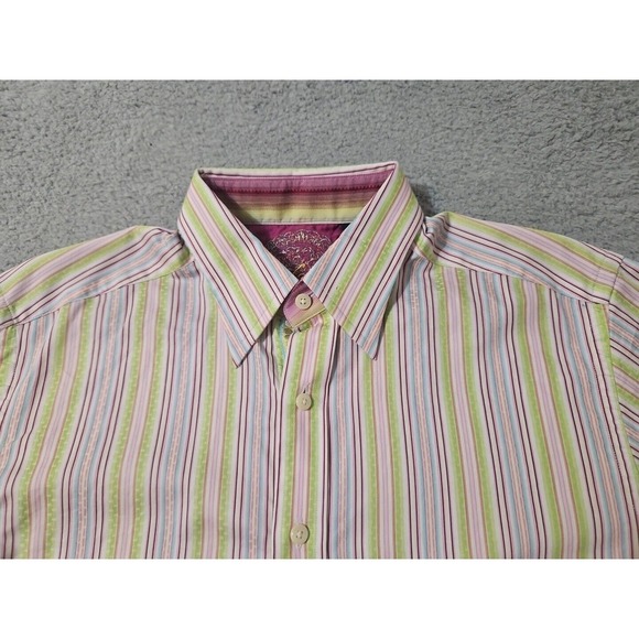 Robert Graham Other - Robert Graham‎ Shirt Men's Medium Multicolor Striped Long Sleeve Button Up Pink